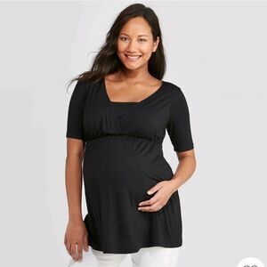 Maternity  Elbow Sleeve DeepVNeck Nursing Top *Different sizes available…